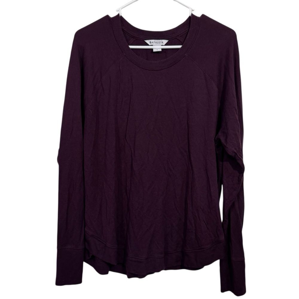 Athleta Burgundy Lightweight Cozy Crewneck Sweater